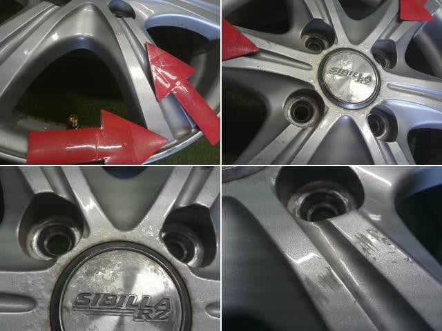 中古 SIBILLA ホイール 社外 14×4.5J 14インチ 4本セット アルミホイール 4穴 PCD100(250104)