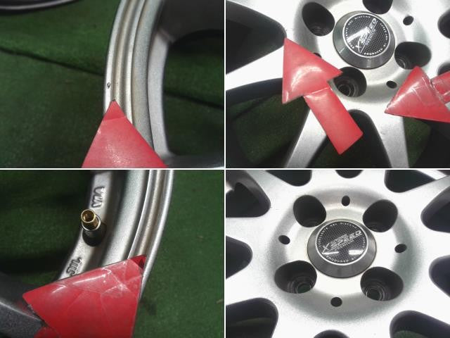 社外 16インチ アルミホイール 4本 中古 16×6.5J 4穴 PCD100 +42 XSPEED フィット外し 自社品番250146