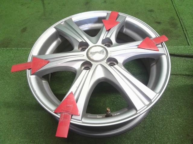 【中古】SIBILLA 14インチ アルミホイール 4本 ワゴンR外し 自社品番250104