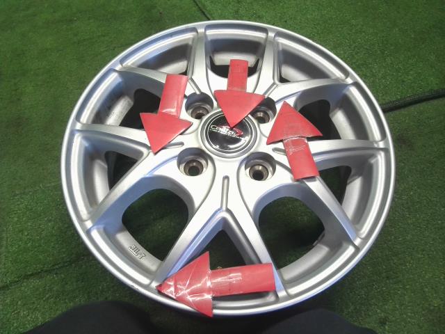 【中古】CARIFA 13インチ アルミホイール 4本 ライフ外し 自社品番250216
