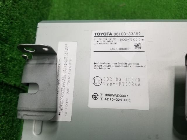 トヨタ純正カーナビゲーション 86804-33390 135000-72420101 カムリ外し AVV50 自社品番