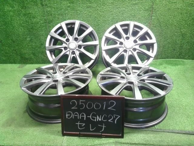 15インチ 社外 アルミホイール 4本セット 5穴　PCD100　+43　15×6J セレナ外し 自社品番250012