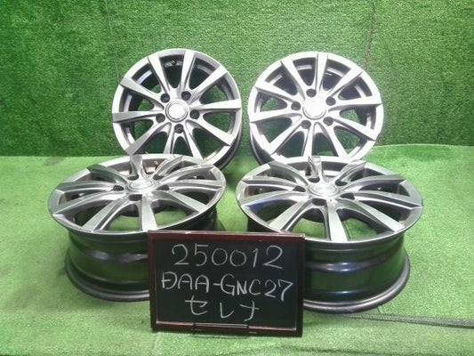 15インチ 社外 アルミホイール 4本セット 5穴　PCD100　+43　15×6J セレナ外し 自社品番250012
