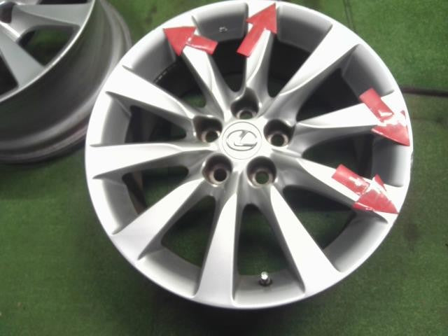 DBA-USF40 レクサス純正 18インチ アルミホイール 4本 18×7.5J 5穴 PCD114.3 +32 エアゲージ レクサスLS460外し 自社品番250060