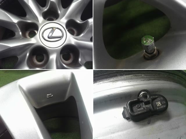 DBA-USF40 レクサス純正 18インチ アルミホイール 4本 18×7.5J 5穴 PCD114.3 +32 エアゲージ レクサスLS460外し 自社品番250060