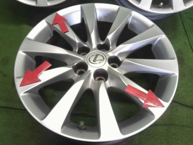 DBA-USF40 レクサス純正 18インチ アルミホイール 4本 18×7.5J 5穴 PCD114.3 +32 エアゲージ レクサスLS460外し 自社品番250060