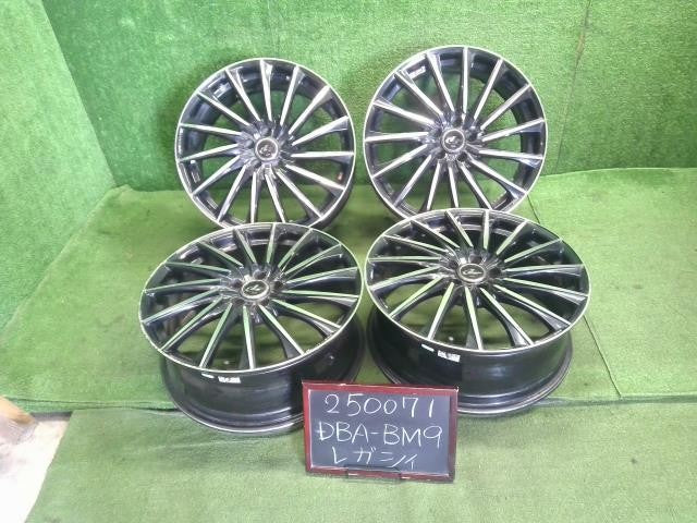 18インチ 社外 アルミホイール 4本 18×7J 5穴 pcd100 +47 ハブ径65 センターキャップ付 レオニス レガシィ外し 自社品番250071