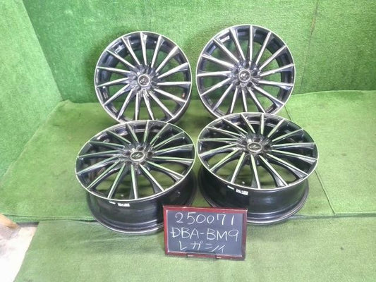 18インチ 社外 アルミホイール 4本 18×7J 5穴 pcd100 +47 ハブ径65 センターキャップ付 レオニス レガシィ外し 自社品番250071