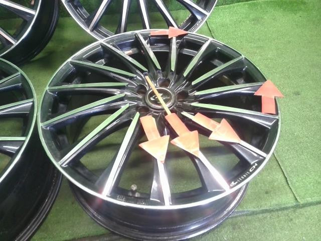 18インチ 社外 アルミホイール 4本 18×7J 5穴 pcd100 +47 ハブ径65 センターキャップ付 レオニス レガシィ外し 自社品番250071