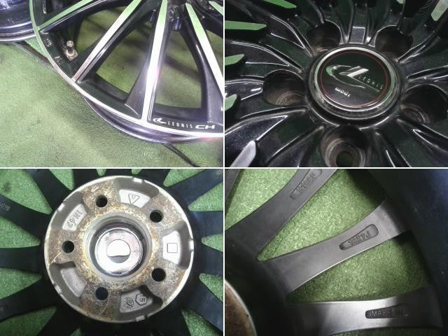 18インチ 社外 アルミホイール 4本 18×7J 5穴 pcd100 +47 ハブ径65 センターキャップ付 レオニス レガシィ外し 自社品番250071