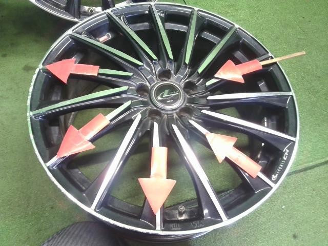 18インチ 社外 アルミホイール 4本 18×7J 5穴 pcd100 +47 ハブ径65 センターキャップ付 レオニス レガシィ外し 自社品番250071