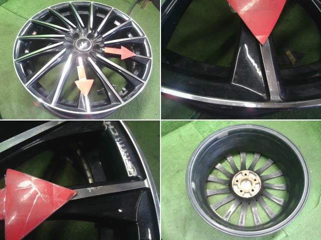 18インチ 社外 アルミホイール 4本 18×7J 5穴 pcd100 +47 ハブ径65 センターキャップ付 レオニス レガシィ外し 自社品番250071