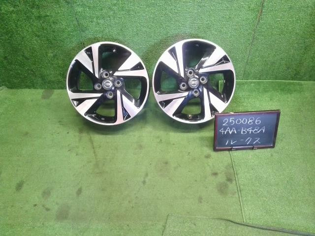 日産純正 15インチ アルミホイ ール 2本 15×4.5J　4穴　PCD100 　+46　センターキャップ付　ルークスB48A外し　自社品番250086