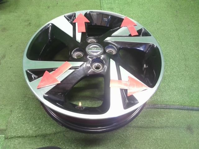 日産純正 15インチ アルミホイ ール 2本 15×4.5J　4穴　PCD100 　+46　センターキャップ付　ルークスB48A外し　自社品番250086