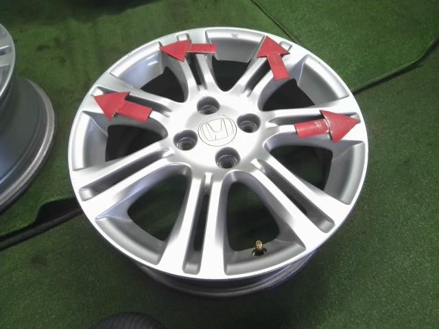 16インチ ホンダ純正 アルミホイール 4本 中古 16×6J 4穴 PCD100 +53 ハブ径56 GE8フィット外し 自社品番250091