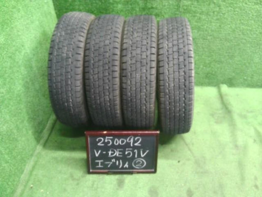 (2)12インチ 冬 スタッドレスタイヤ 中古  4本セット 23年 145/80R12 ブリヂストン エブリィバン外し 自社品番250092