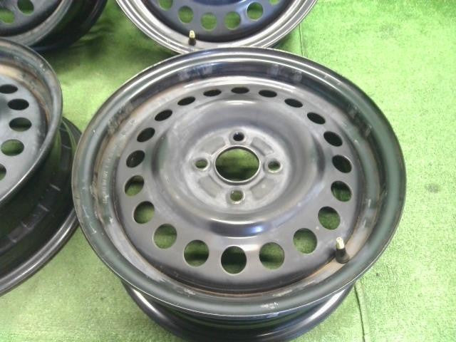 キューブ ノート ティーダ 日産純正 15インチ 鉄ホイール 4本 J15×5.5JJ 4穴 PCD100 ハブ径60 自社品番250098