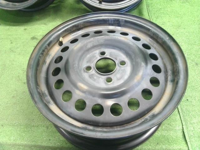 キューブ ノート ティーダ 日産純正 15インチ 鉄ホイール 4本 J15×5.5JJ 4穴 PCD100 ハブ径60 自社品番250098
