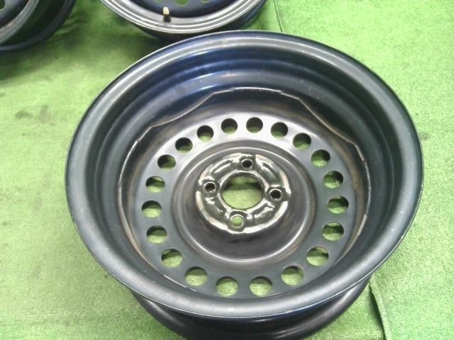キューブ ノート ティーダ 日産純正 15インチ 鉄ホイール 4本 J15×5.5JJ 4穴 PCD100 ハブ径60 自社品番250098