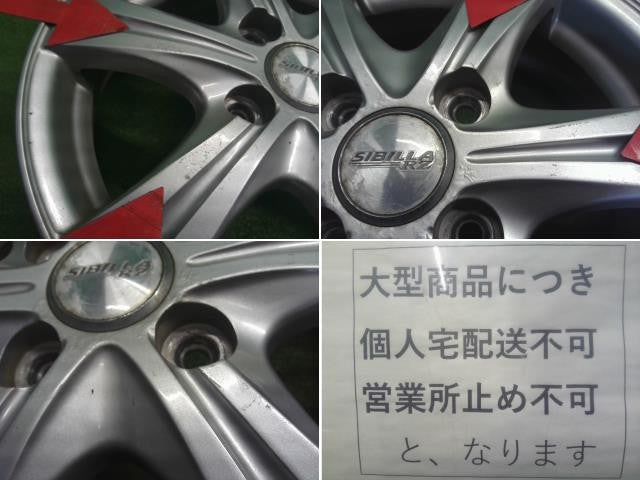 中古 SIBILLA ホイール　社外　14×4.5J　14インチ　４本セット　アルミホイール　4穴　PCD100(250104)