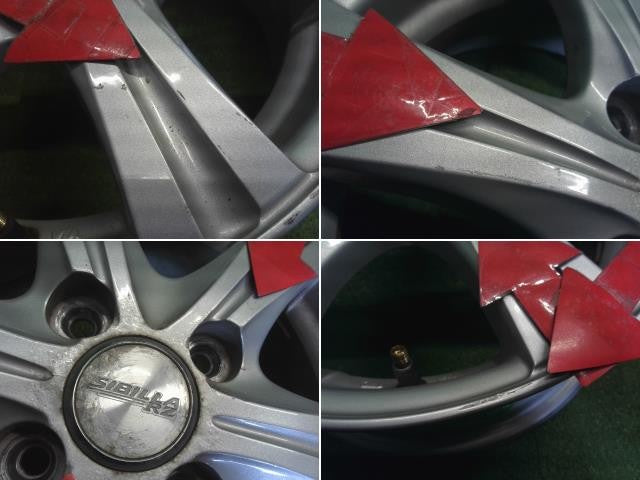 中古 SIBILLA ホイール　社外　14×4.5J　14インチ　４本セット　アルミホイール　4穴　PCD100(250104)