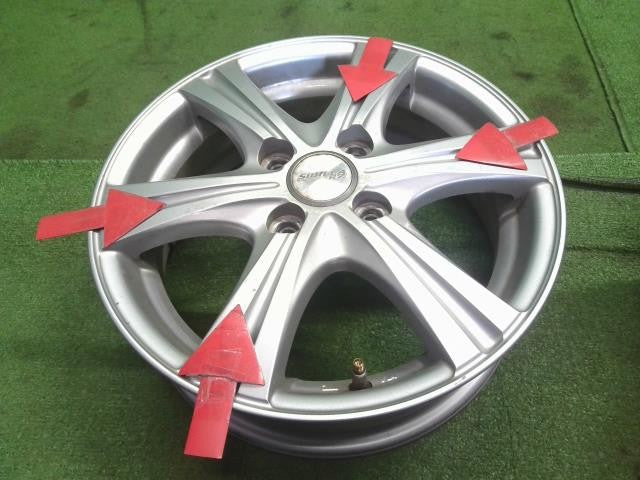 中古 SIBILLA ホイール　社外　14×4.5J　14インチ　４本セット　アルミホイール　4穴　PCD100(250104)