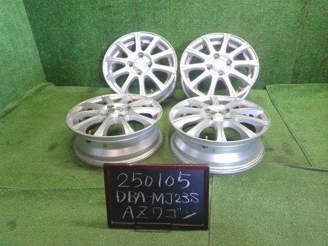 中古 ZELERNA ホイール 社外 アルミホイール 4本 4穴　14×4.5J 14インチ PCD100 +45　AZワゴン外し 自社品番250105