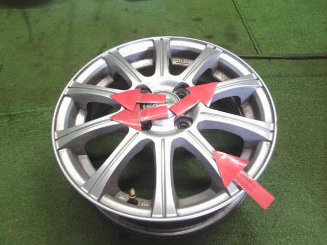 中古 ZELERNA ホイール 社外 アルミホイール 4本 4穴　14×4.5J 14インチ PCD100 +45　AZワゴン外し 自社品番250105