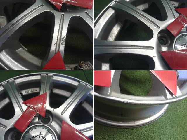 中古 ZELERNA ホイール 社外 アルミホイール 4本 4穴　14×4.5J 14インチ PCD100 +45　AZワゴン外し 自社品番250105