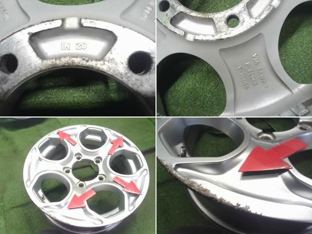 16インチ アルミホイール  4本 社外 16×5.5J　5穴 PCD139.7 +20 中古 レアマイスター ジムニー外し　自社品番250110