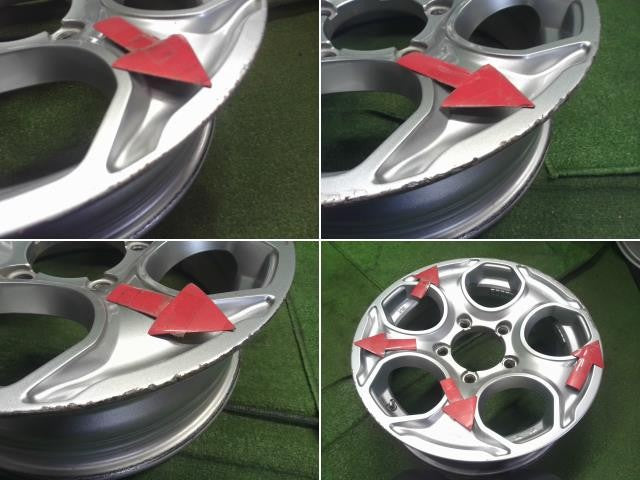 16インチ アルミホイール  4本 社外 16×5.5J　5穴 PCD139.7 +20 中古 レアマイスター ジムニー外し　自社品番250110