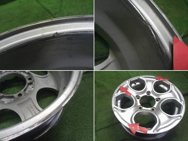 16インチ アルミホイール  4本 社外 16×5.5J　5穴 PCD139.7 +20 中古 レアマイスター ジムニー外し　自社品番250110