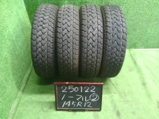 (2)12インチ 夏 ノーマルタイヤ 4本 貨物用 145R12 6P R LT 21年 ダンロップ 自社品番250122