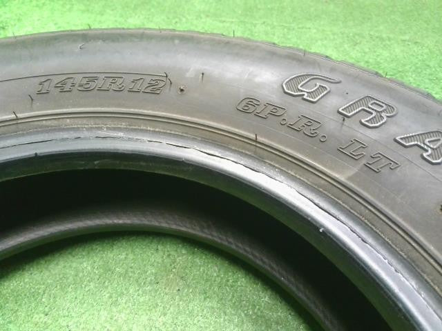 (2)12インチ 夏 ノーマルタイヤ 4本 貨物用 145R12 6P R LT 21年 ダンロップ 自社品番250122