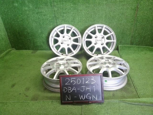 13インチ　社外アルミホイール4本　13×4.00B　4穴　PCD100　+46　ハブ径56mm　ビッグウェエイ Ｎ−ＷＧＮ(250123)