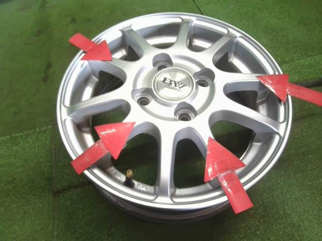 13インチ　社外アルミホイール4本　13×4.00B　4穴　PCD100　+46　ハブ径56mm　ビッグウェエイ Ｎ−ＷＧＮ(250123)
