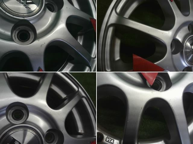 13インチ　社外アルミホイール4本　13×4.00B　4穴　PCD100　+46　ハブ径56mm　ビッグウェエイ Ｎ−ＷＧＮ(250123)