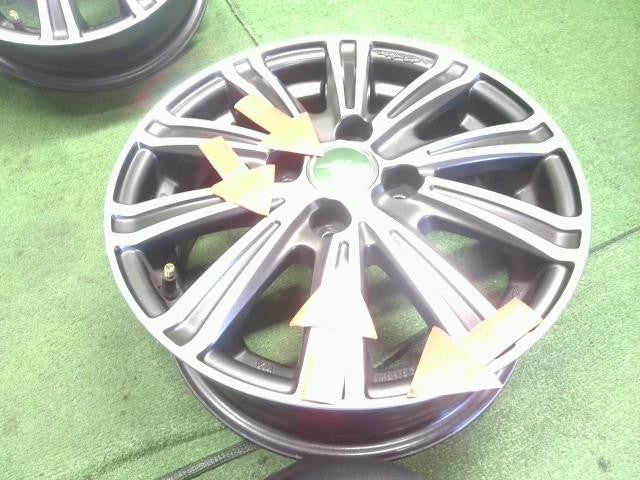 14インチ 社外 アルミホイール 4本 14×5.5J 中古 SMACK 4穴 PCD100 +50 フィット外し 自社品番250131