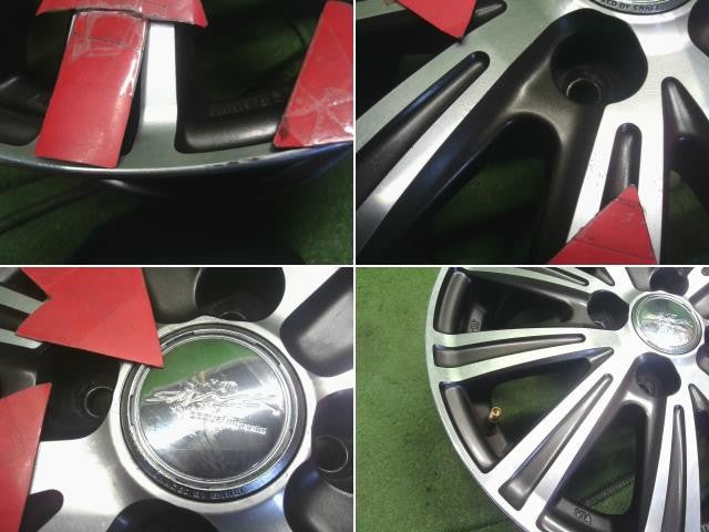 14インチ 社外 アルミホイール 4本 14×5.5J 中古 SMACK 4穴 PCD100 +50 フィット外し 自社品番250131