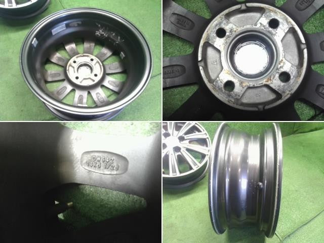14インチ 社外 アルミホイール 4本 14×5.5J 中古 SMACK 4穴 PCD100 +50 フィット外し 自社品番250131