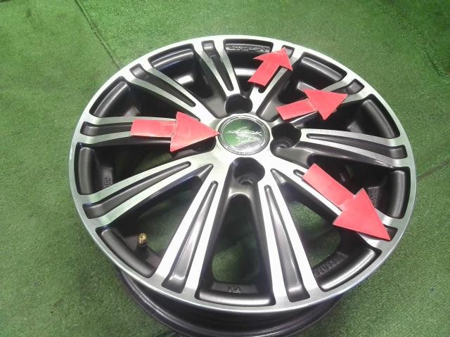 14インチ 社外 アルミホイール 4本 14×5.5J 中古 SMACK 4穴 PCD100 +50 フィット外し 自社品番250131