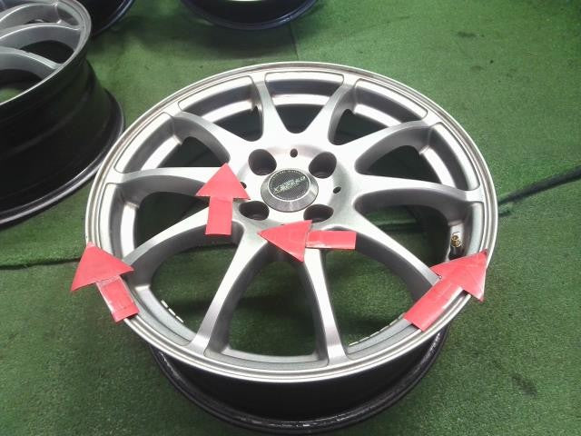 社外 16インチ アルミホイール 4本 中古 16×6.5J 4穴 PCD100 +42 XSPEED フィット外し 自社品番250146