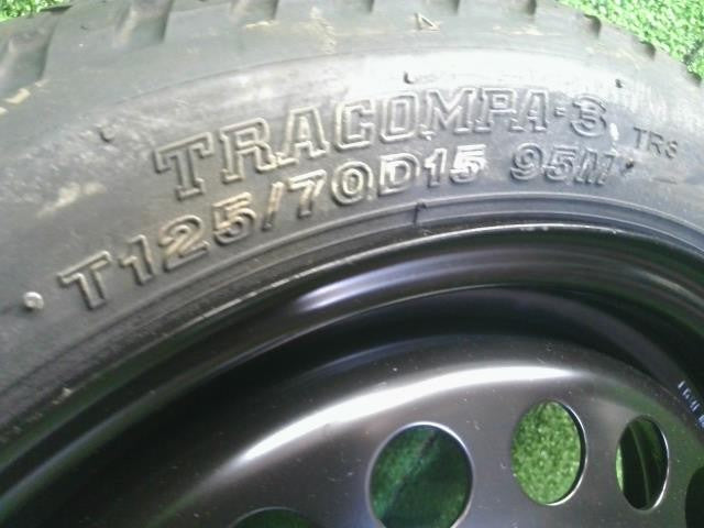 15インチ スペアタイヤ 1本 中古 ブリヂストン J15×4T T125/70D15 4穴 PCD100  Z12キューブ 自社品番250147