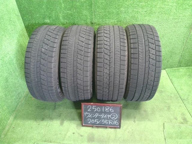 (2)16インチ 冬 スタッドレスタイヤ 4本 中古 205/55R16 20年製 BLIZZAK VRX ブリヂストン 自社品番250186