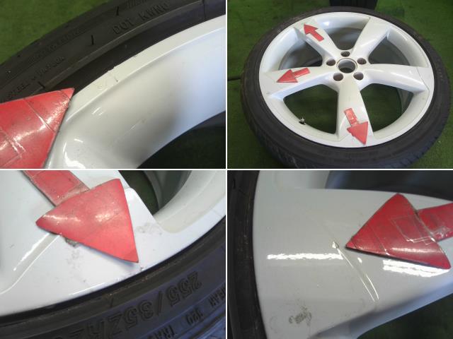 【中古】20インチ 夏 ノーマルタイヤ アルミホイール 4本 255/35ZR20 20×8.5J 5穴 PCD112 アウディ A6外し 自社品番240646