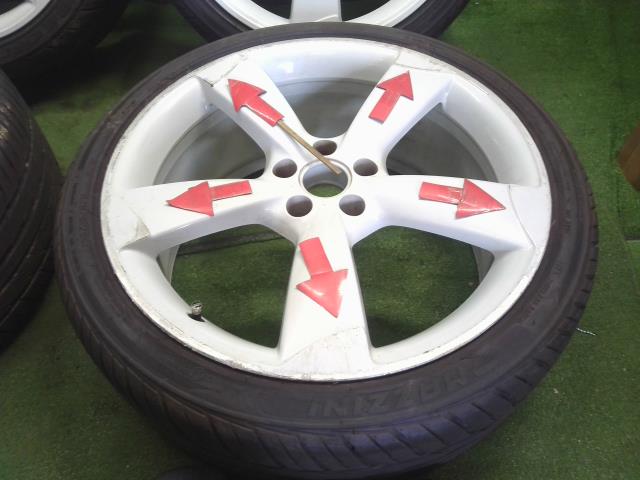 【中古】20インチ 夏 ノーマルタイヤ アルミホイール 4本 255/35ZR20 20×8.5J 5穴 PCD112 アウディ A6外し 自社品番240646