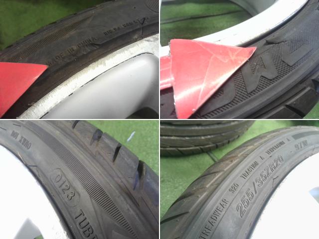 【中古】20インチ 夏 ノーマルタイヤ アルミホイール 4本 255/35ZR20 20×8.5J 5穴 PCD112 アウディ A6外し 自社品番240646