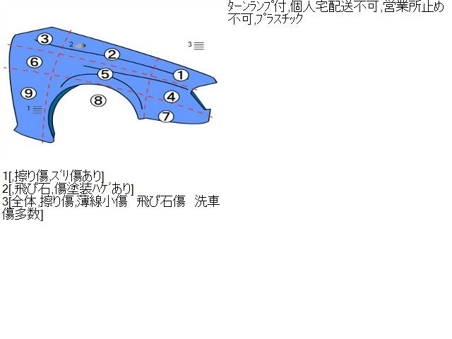 【中古】キャロル DBA-HB36S 右Ｆフェンダー 1A22-52-111E 自社品番240760 43X