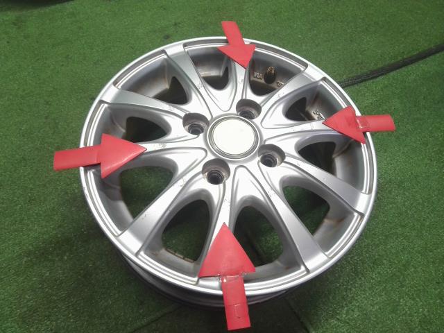 【中古】社外 SIBILLA 13インチ  アルミホイール 4本 アルト キャロル外し  自社品番240760