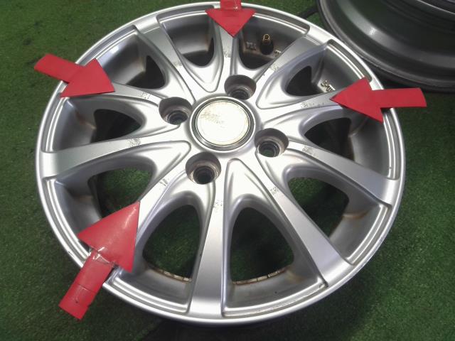 【中古】社外 SIBILLA 13インチ  アルミホイール 4本 アルト キャロル外し  自社品番240760